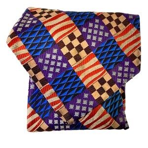 #6608 Liebert Extra Wide Red Blue and Purple Abstract Mens Necktie, Tie